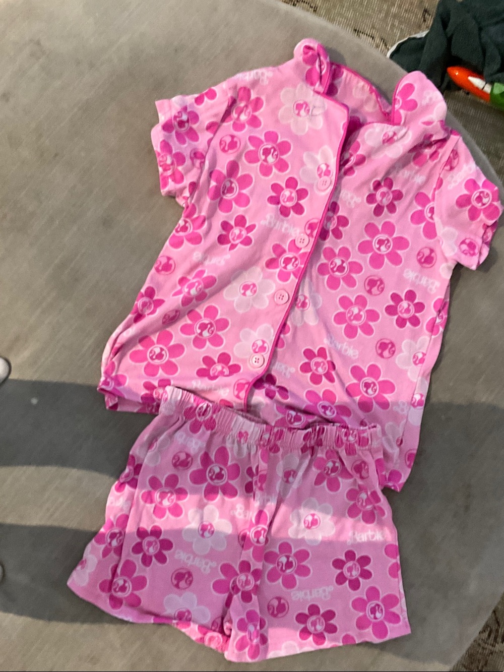 Girls' Pink Floral Short Pajama Set